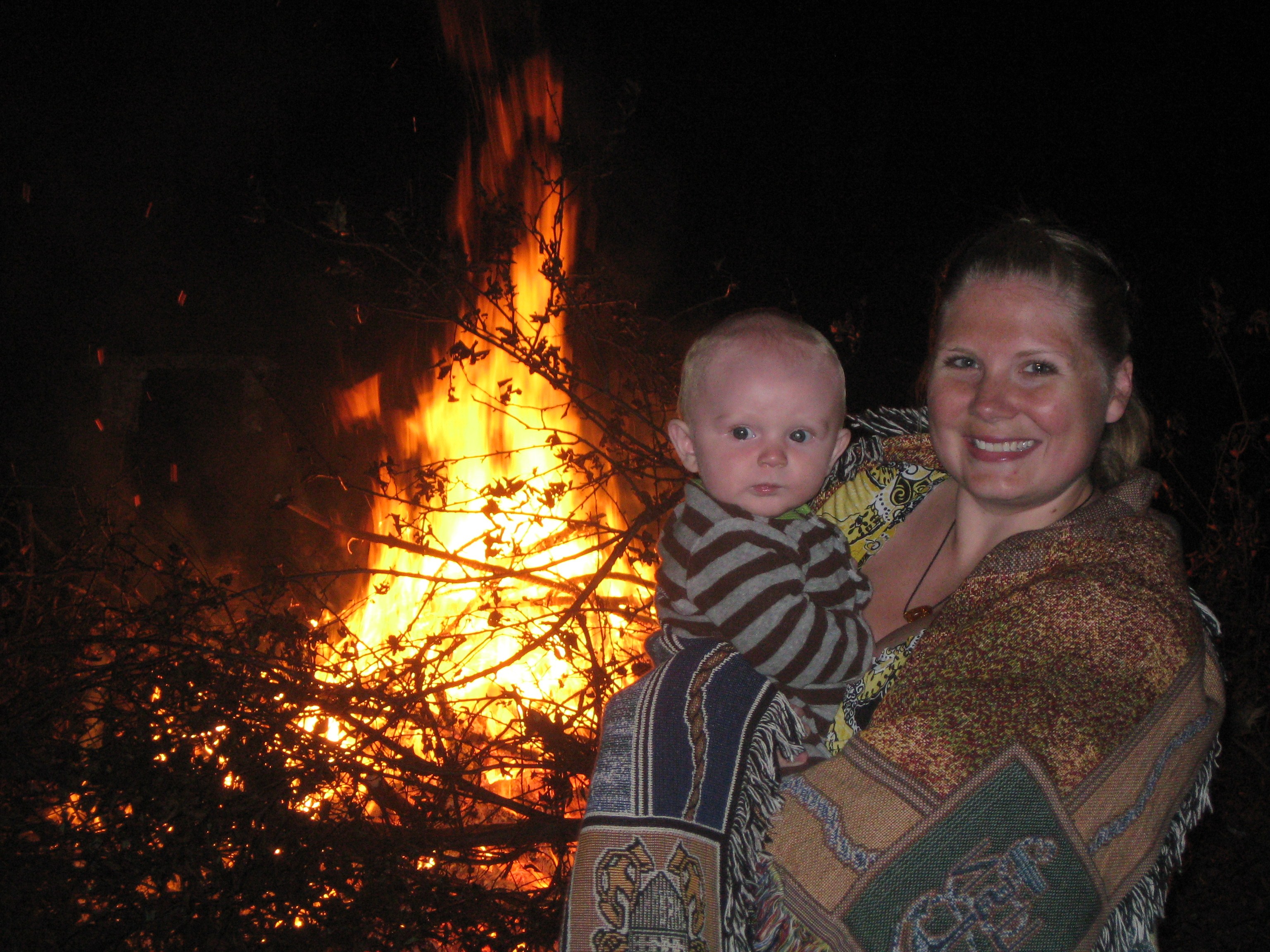 For example, holding him near a bonfire.